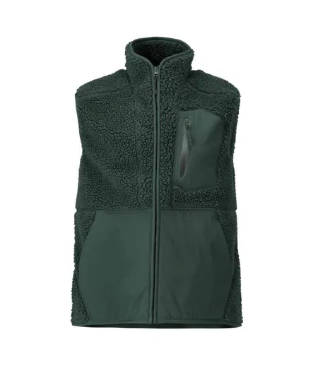 Mens Customised Pile Zipped Gilet Forest Green Mascot