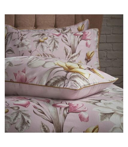 Lavish sateen floral duvet cover set blush EW by Edinburgh Weavers