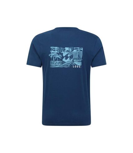 Mens looe printed organic t-shirt navy Mountain Warehouse