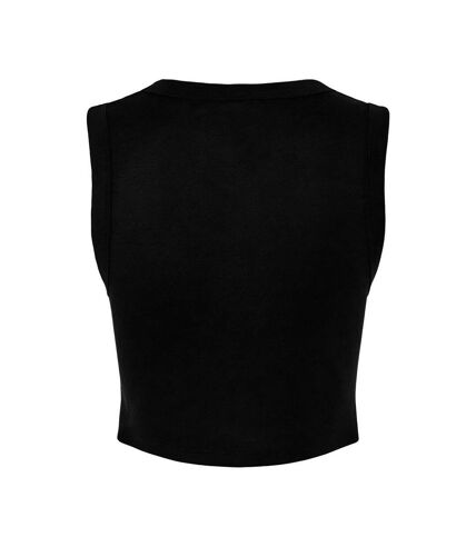 Bella + Canvas Womens/Ladies Plain Micro-Rib Muscle Crop Top (Solid Black) - UTRW10115