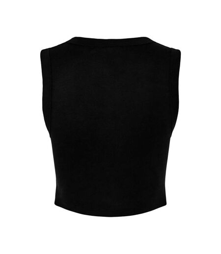 Bella + Canvas Womens/Ladies Plain Micro-Rib Muscle Crop Top (Solid Black) - UTRW10115
