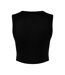 Bella + Canvas Womens/Ladies Plain Micro-Rib Muscle Crop Top (Solid Black) - UTRW10115