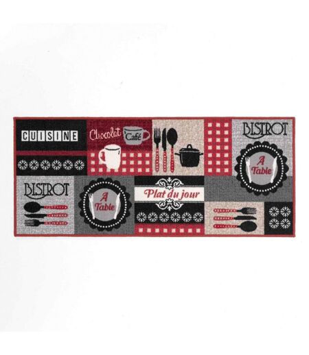 Tapis de Cuisine Digital Menu 50x120cm Rouge