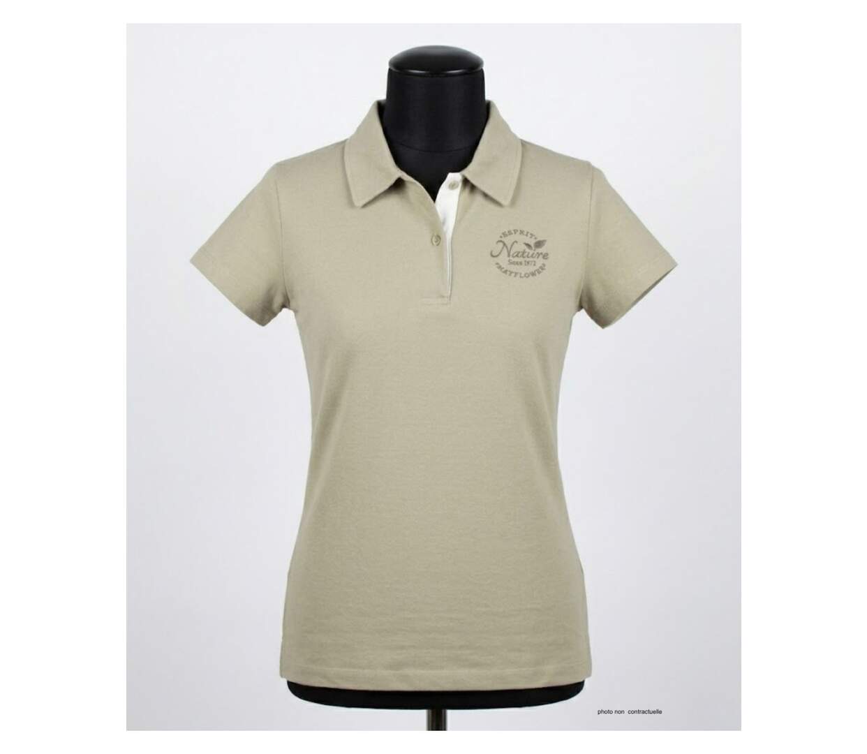 Polo MAYFLOWER LEONOR3 beige en maille piquée : le chic intemporel-3