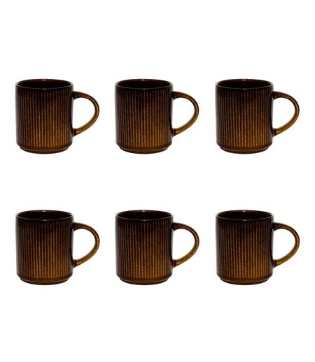 Lot de 6 Mugs Design Ysia 30cl Marron