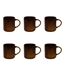 Lot de 6 Mugs Design Ysia 30cl Marron-1