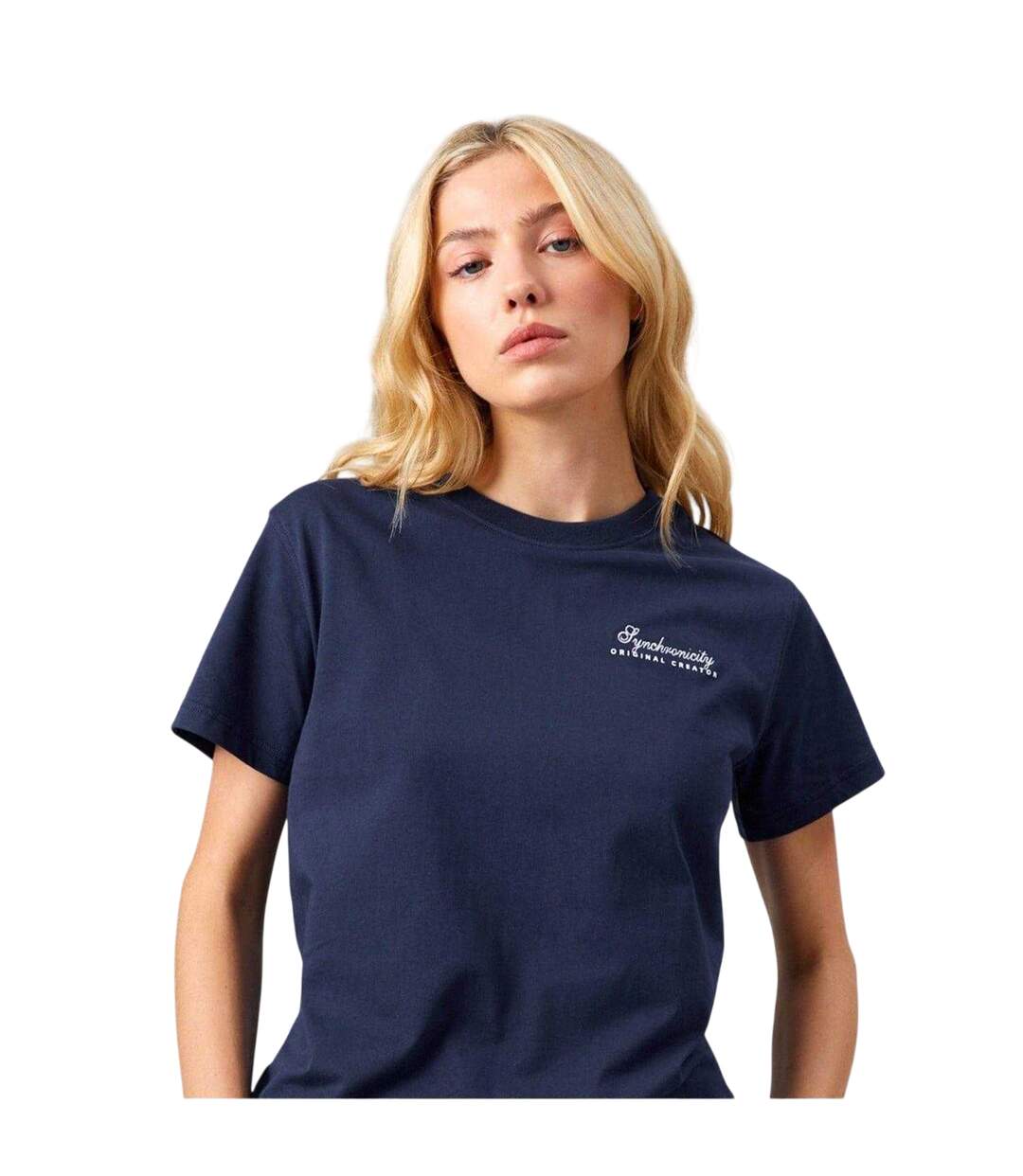 T-shirt Motif/style Uni Synchronicity Femme Bleu Nuit Original Creator-4