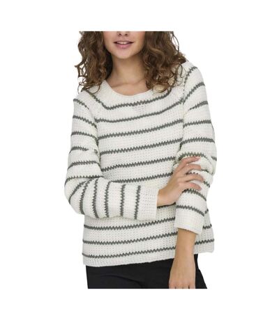 Pull Blanc/Kaki Femme JDY Ellen - L