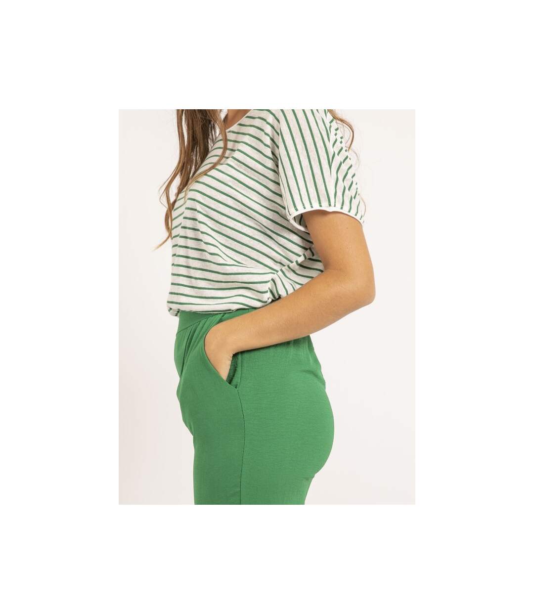 T shirt col V rayures FERKUS - Dona X Lisa-3