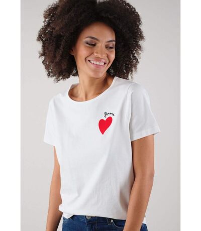 T-shirt à col rond en coton pour femme