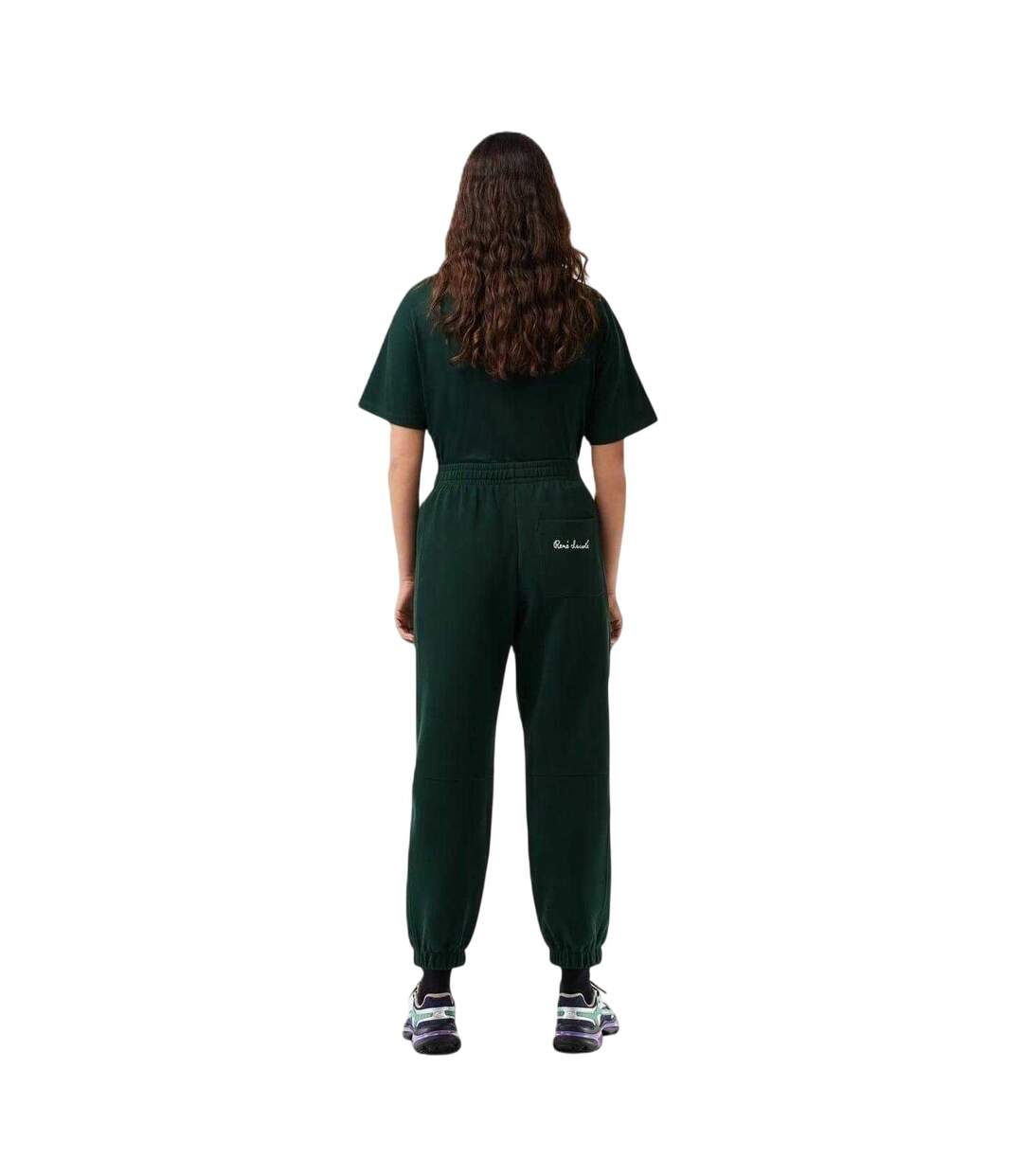 Womens/ladies Fleece Joggers Green Lacoste-3