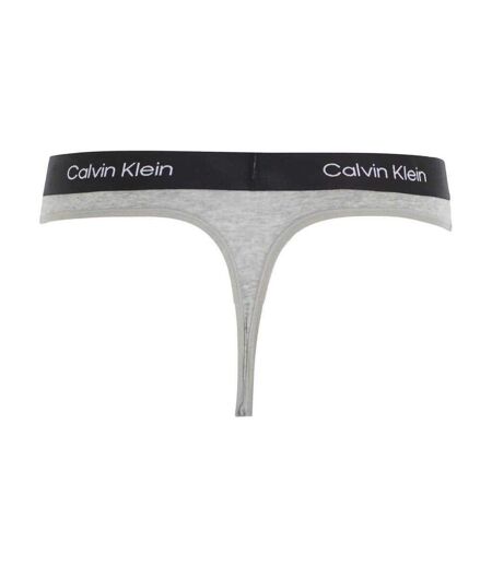 Womens/ladies Organic Cotton Thong Grey Heather Heather Calvin Klein