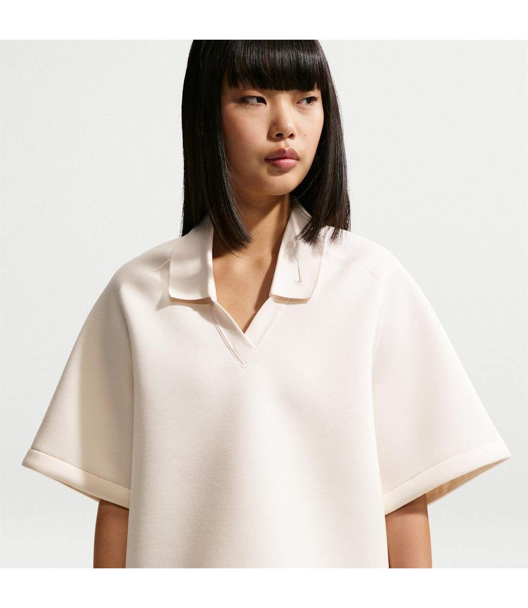 Polo Manches Courtes Femme Blanc Cassé Nike-1