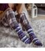 Ladies Fairisle Nordic Winter Non Slip Thermal Slipper Socks-5