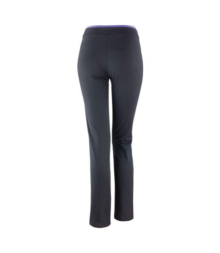 Spiro Womens/Ladies Fitness Trousers/Bottoms/Pants (Black/Lavender)