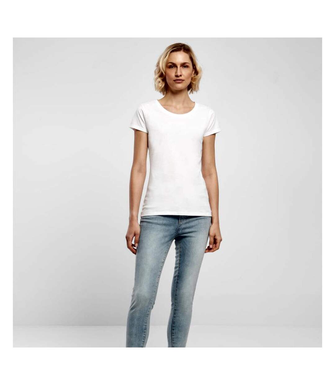 Womens/ladies basic t-shirt white Build Your Brand