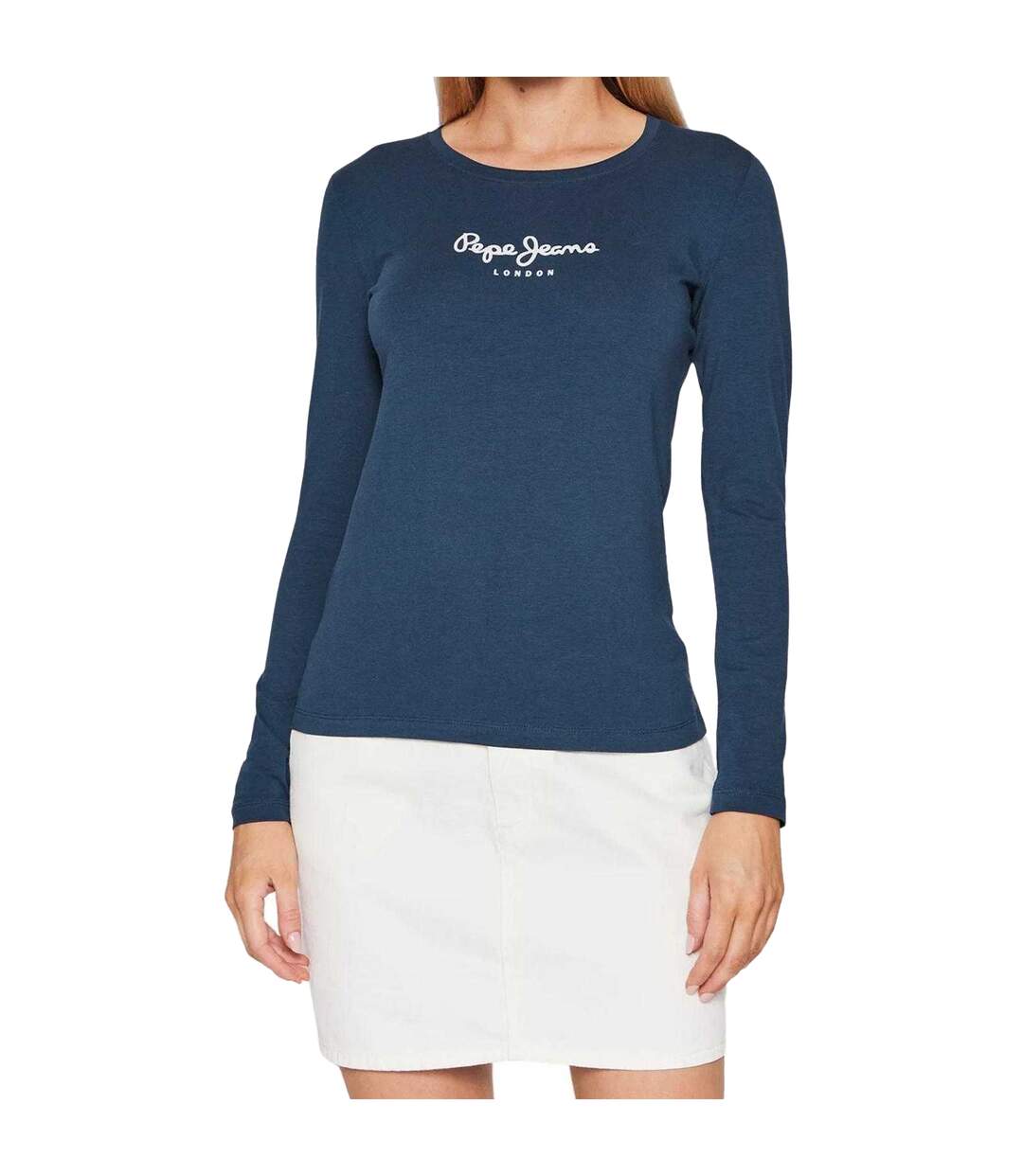 T-shirt Manches Longues New Virginia Femme Bleu Marine Pepe Jeans-4