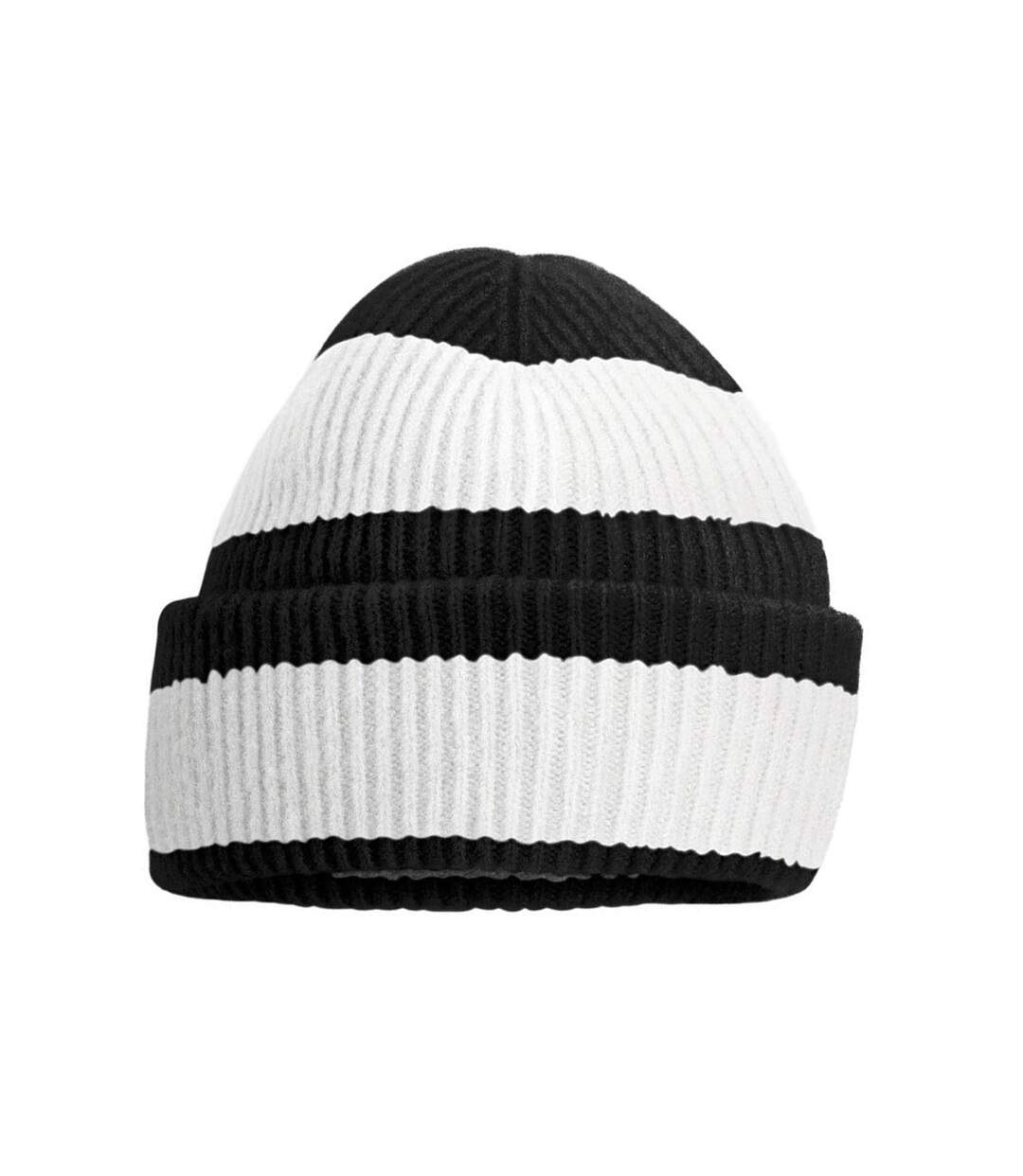Bonnet Noir Blanc Doux Beechfield-1