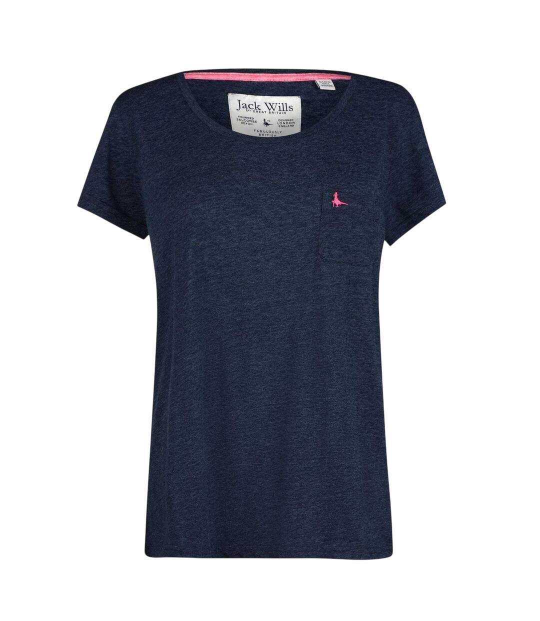 Womens/ladies Fullford Chest Pocket T-shirt Navy Jack Wills-2