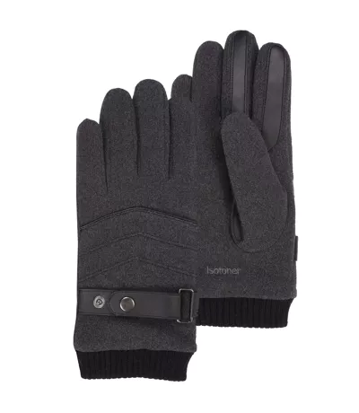 Isotoner Gants homme tactiles, microfibre - doublés fausse fourrure