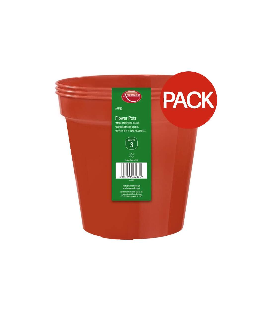Pot de fleurs 15,24 cm orange Ambassador-1