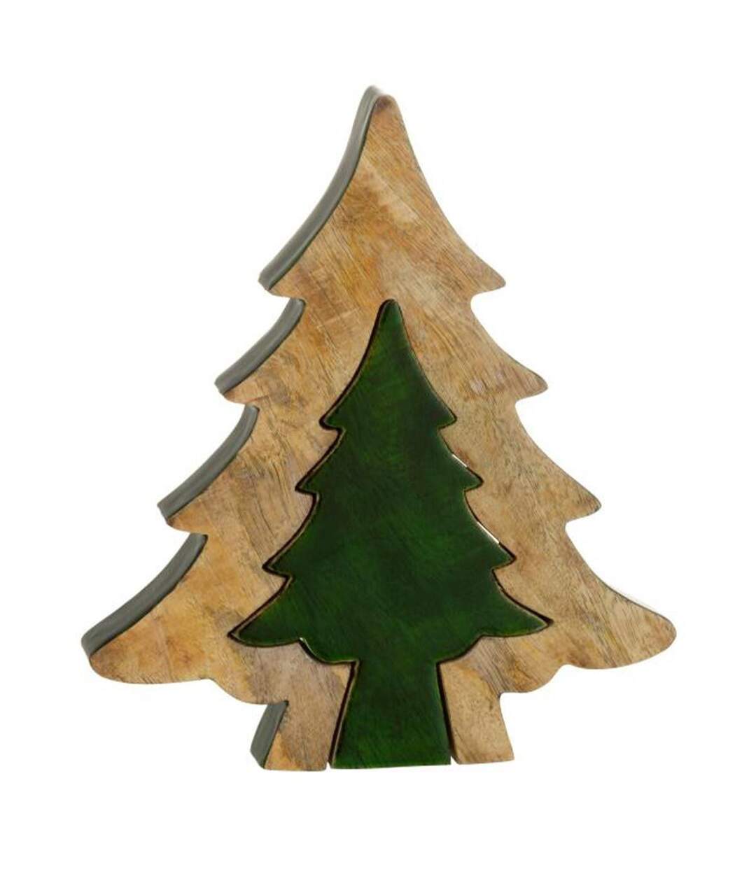 Sapin de Noël à Poser Puzzle 30cm Vert & Naturel-1