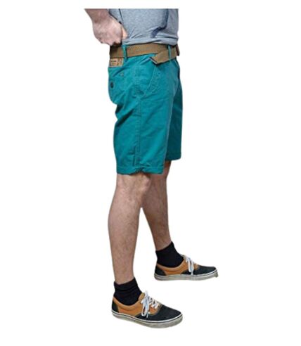 Bermuda homme avec ceinture coupe droite - Couleur vert