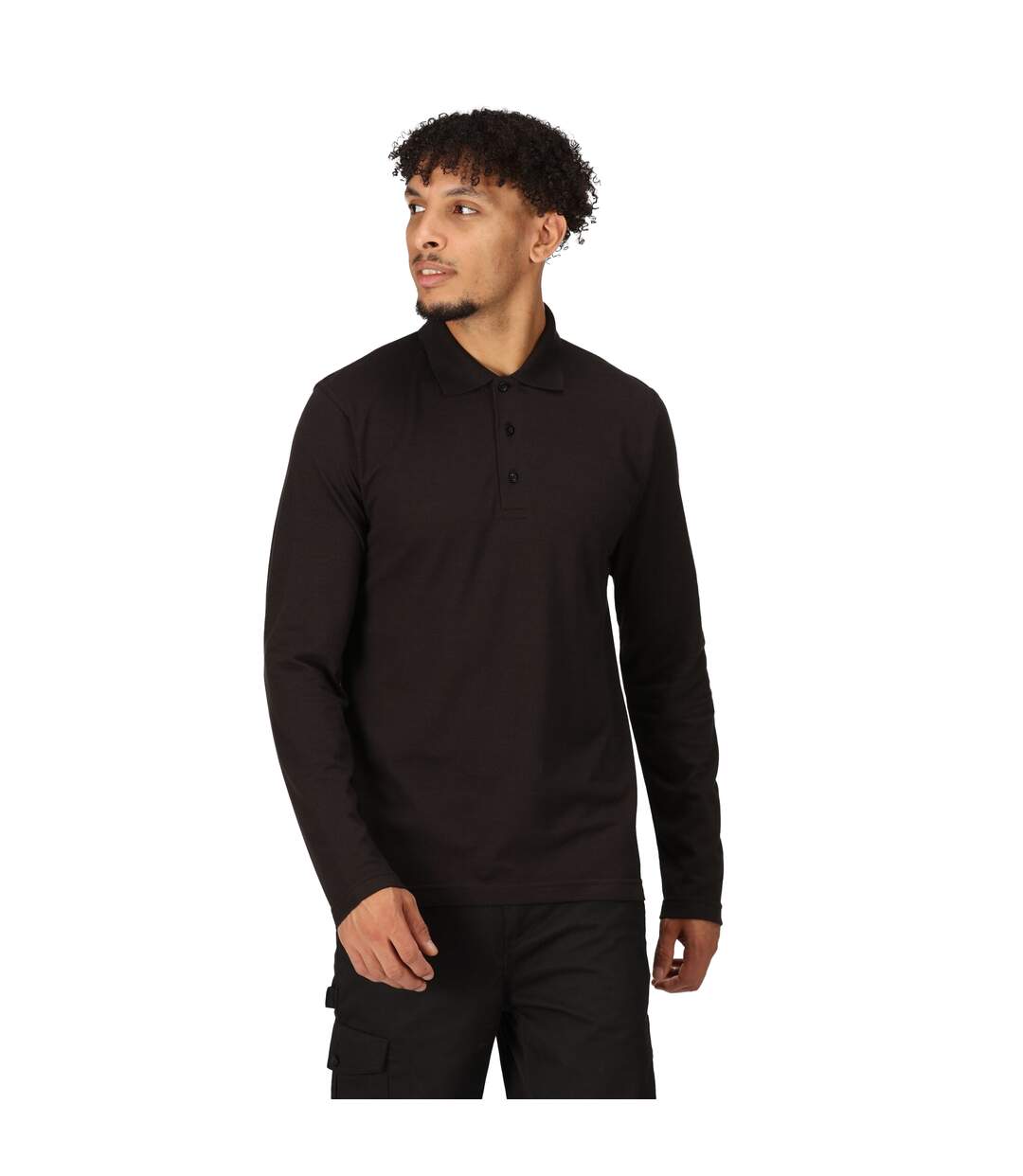 Mens pro long-sleeved polo shirt black Regatta