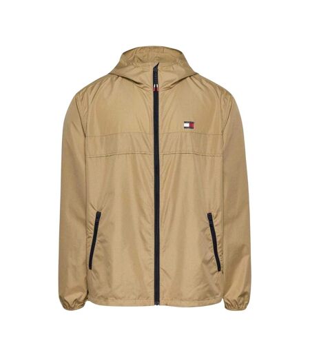 Mens Elasticated Cuff Relaxed Fit Windbreak Tan Tommy Jeans