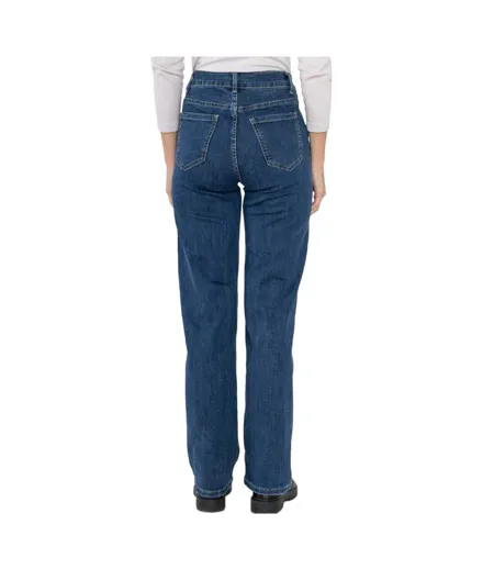 Jeans bleu femme my tinas jean wide leg boutons