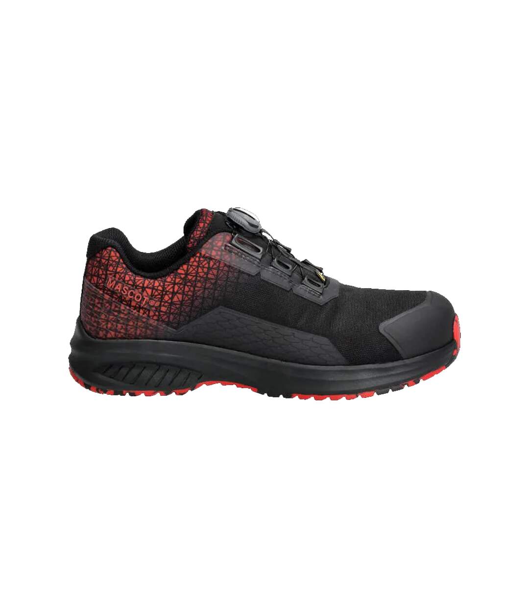 Mens Footwear Accelerate Safety Shoes Black Traffic Red Mascot-1