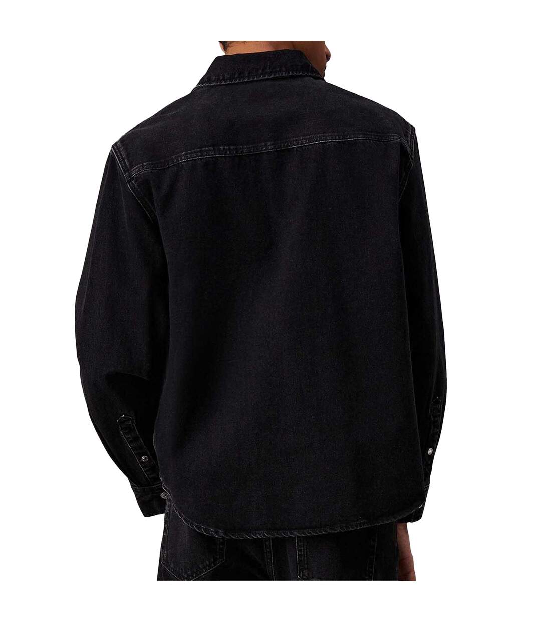 Mens Linear Denim Regular Shirt Black Calvin Klein-2