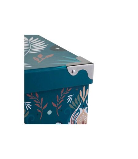 Lot de 6 Boîtes Déco Peace 48cm Bleu Pétrole