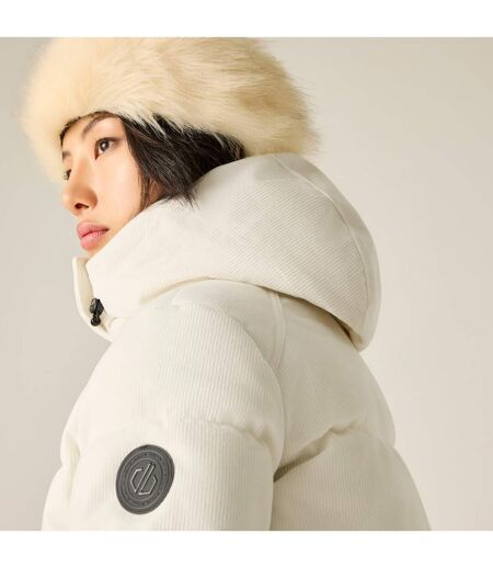 Blouson De Ski Uni À Capuche Et Doublure Duveteuse Allure Cord Femme Blanc Dare 2B