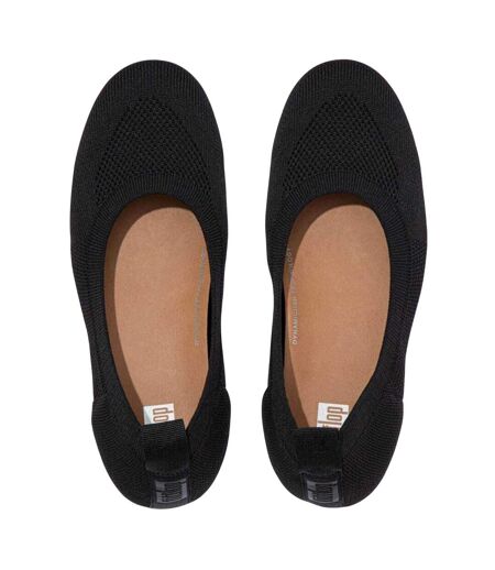 Womens/ladies Allegro Ballet Flats Black Fit Flop