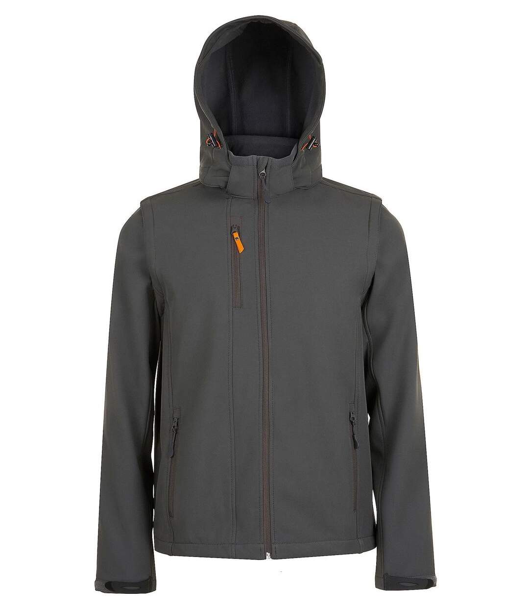 Veste softshell à capuche - manches amovibles - 01647 - gris