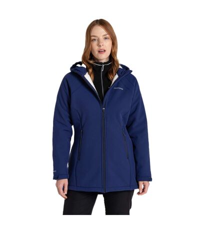 Womens/ladies Gwen Hooded Soft Shell Jacket Indigo Blue Craghoppers