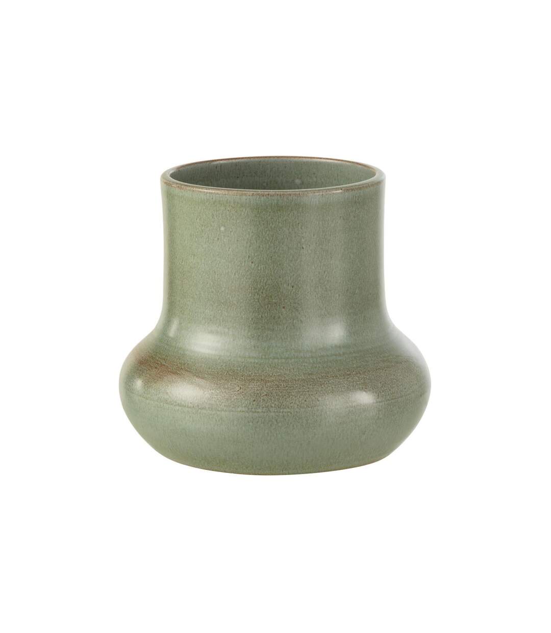 Cache-Pot en Céramique Organique 21cm Vert-1