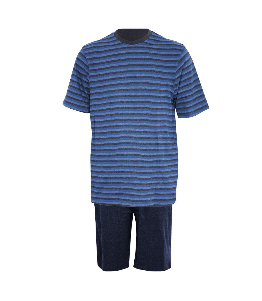 Mens stripe short lounge set navy Momentii-1