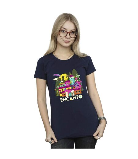 Disney - T-shirt ENCANTO MANY HOUSES - Femme (Bleu marine) - UTBI19491