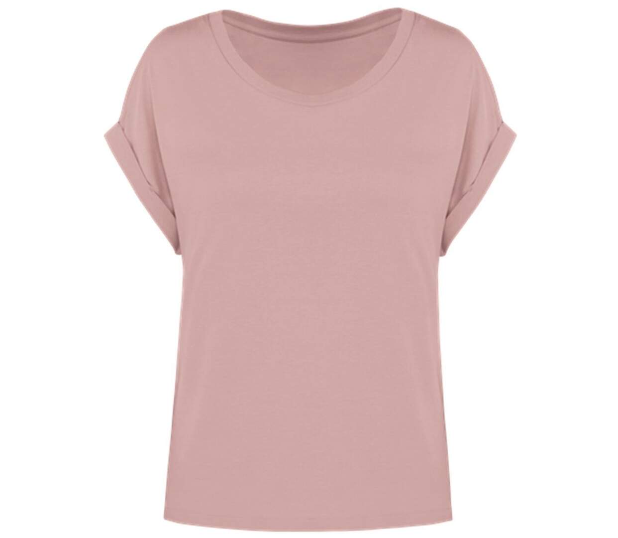 T-shirt écoresponsable manches à revers - Femme - PAT309 - rose pétale-1