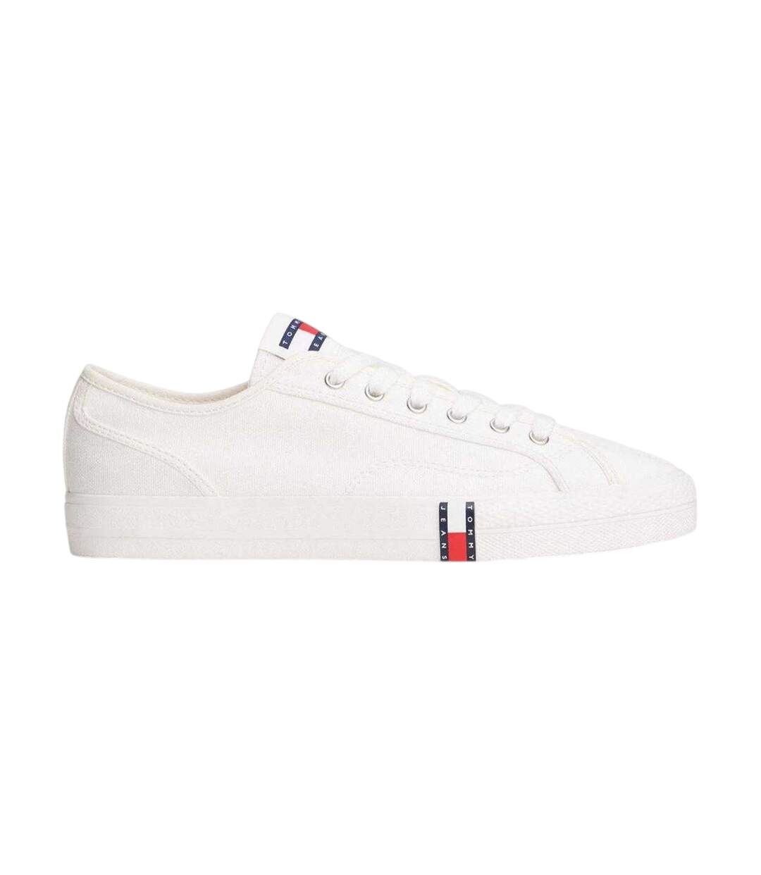 Womens/ladies Archive Canvas Trainers Ecru Tommy Jeans-1