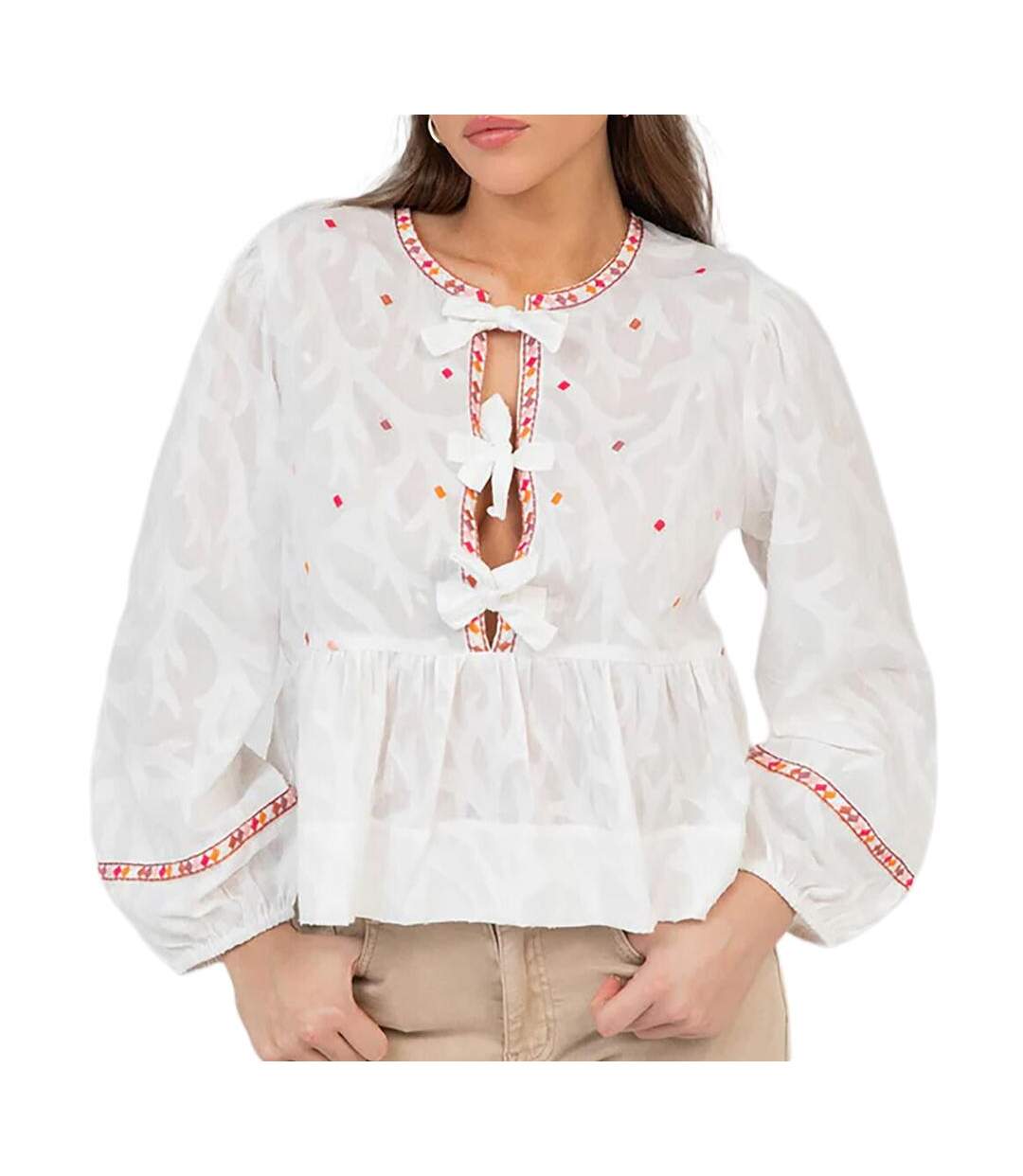 Blouse blanche femme beige an'ge anna-1