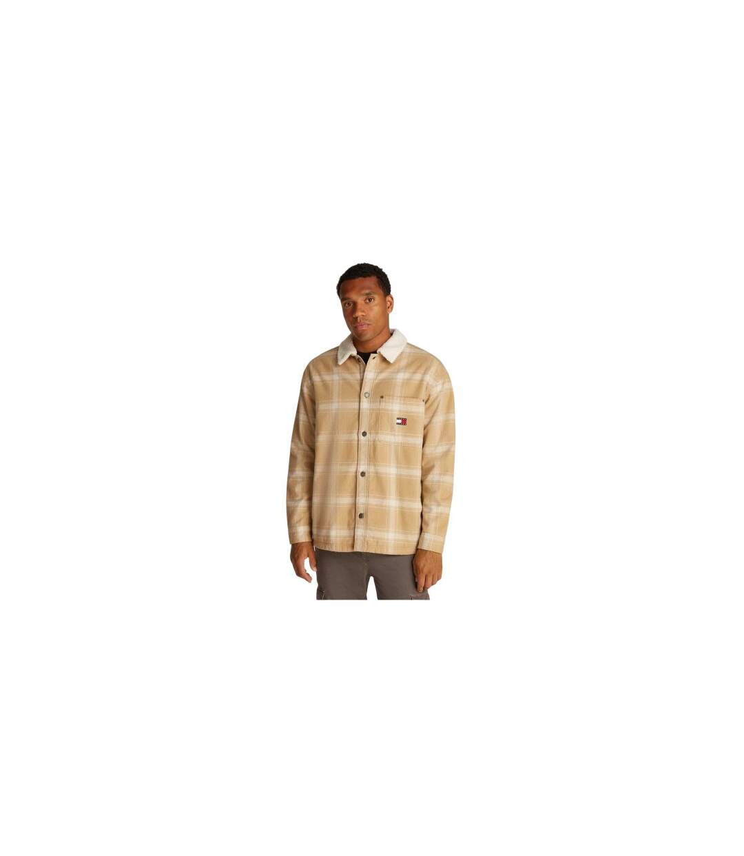 Mens Shirt Jacket Tan Tommy Jeans-1