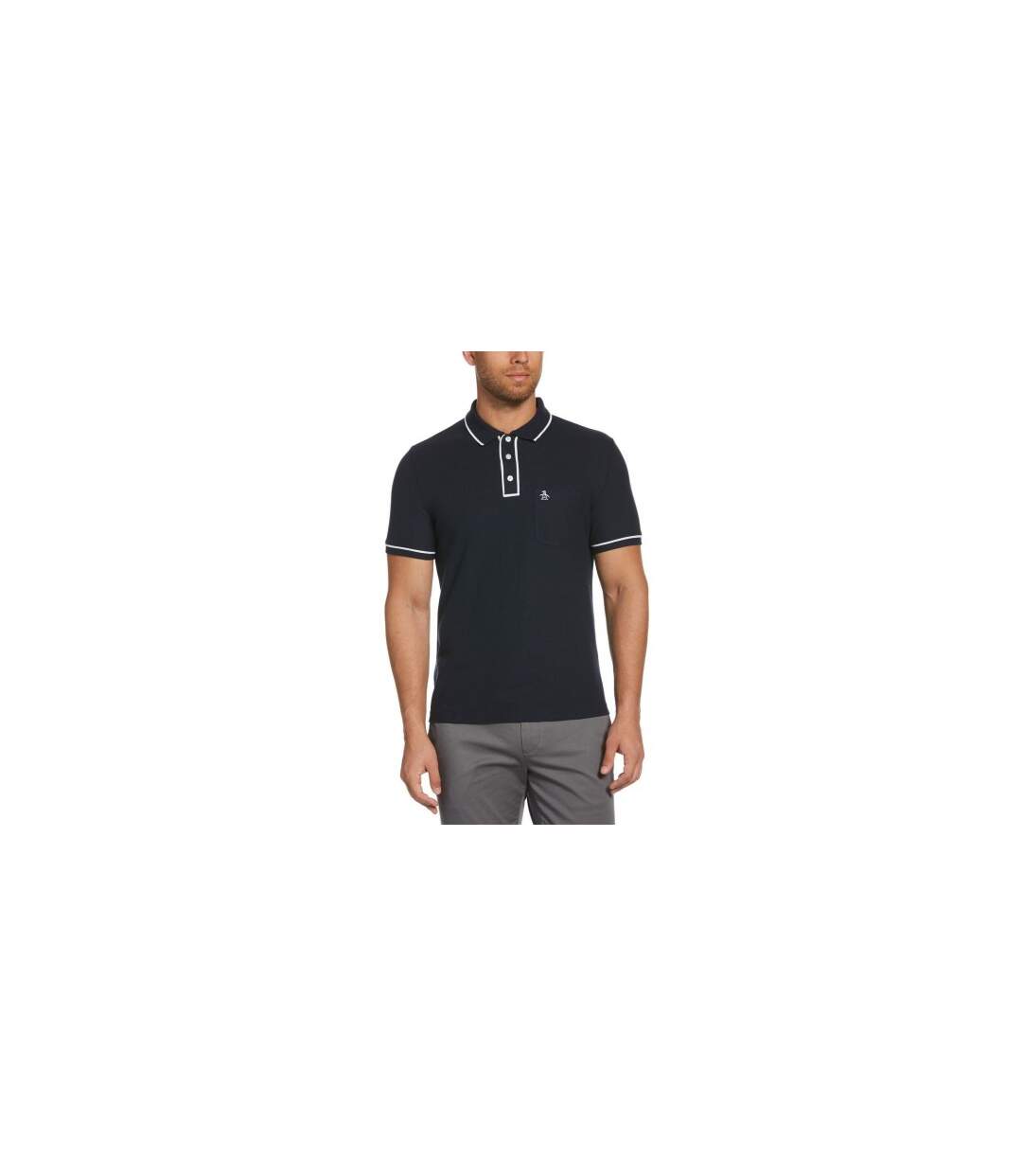 Mens Short-sleeved Polo Shirt Navy Blue Original Penguin-1