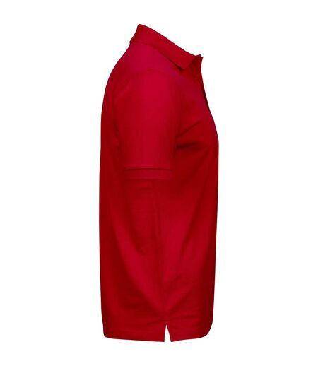 Mens Luxury Stretch Polo Shirt Red Tee Jays