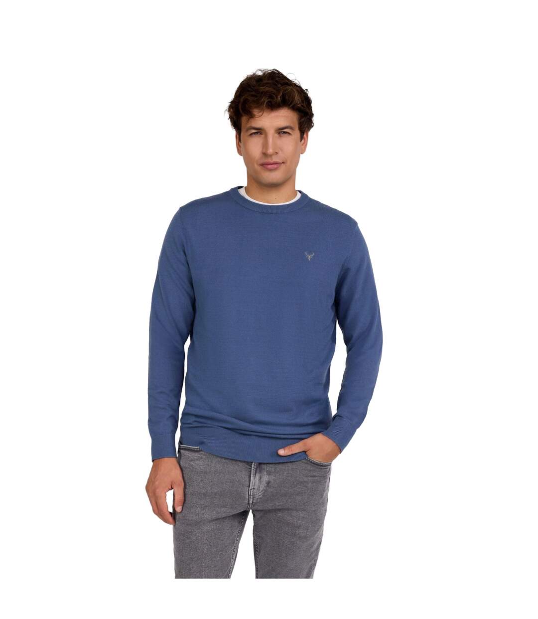 Sweat Motif/style Brodé Homme Bleu Respect-4