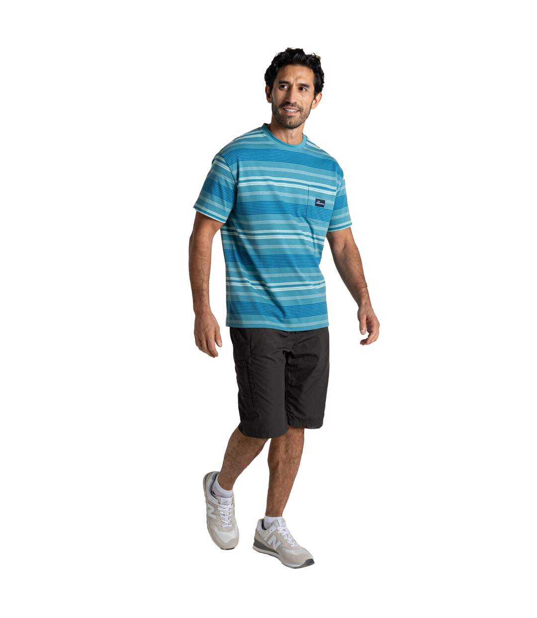 T-shirt Manches Courtes Motif/style À Rayures Pointer Homme Bleu Clair À Rayures Craghoppers-4