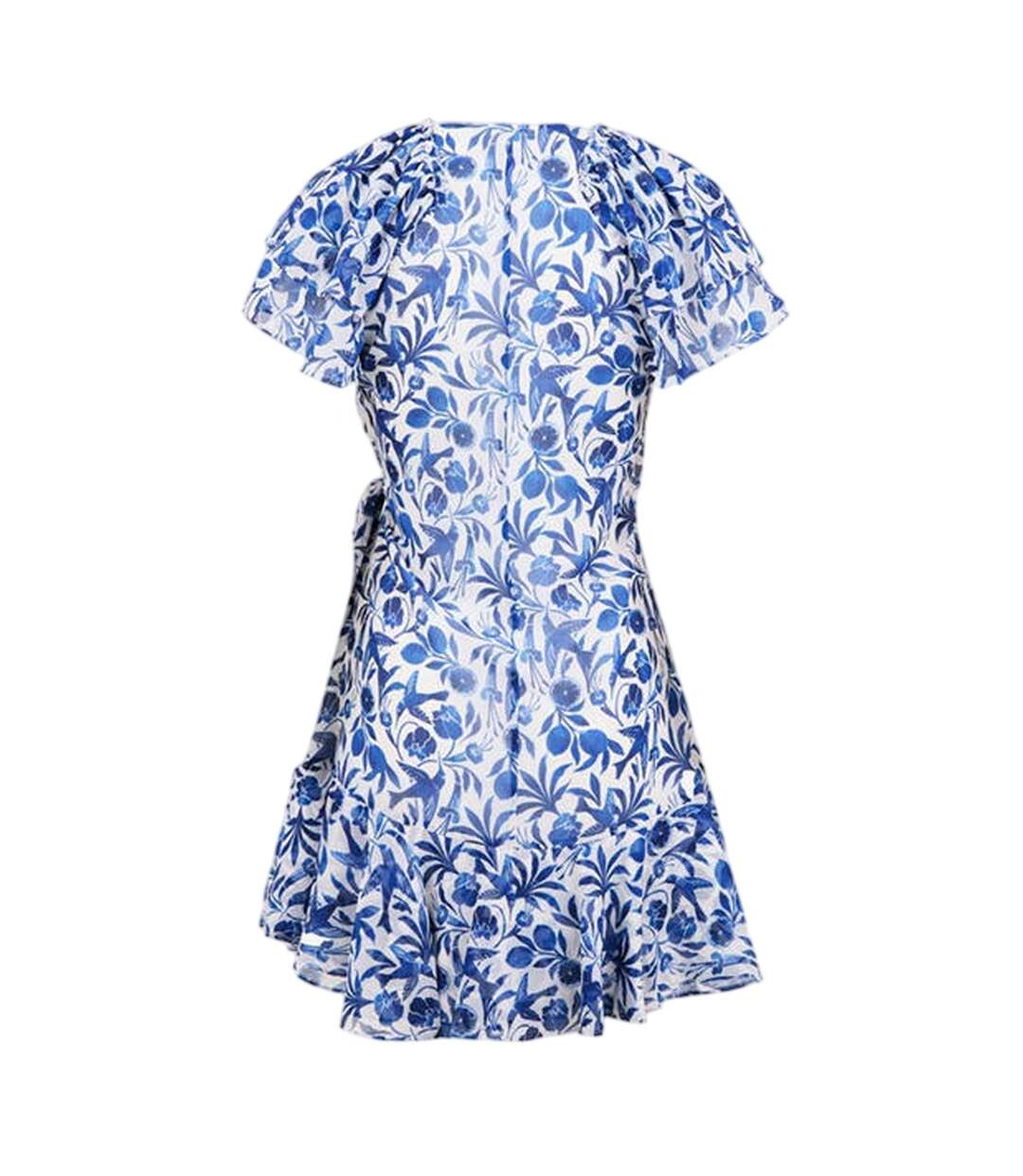 Robe Portefeuille Motif/style Fleurs Et Oiseaux Femme Bleu Ted Baker-3