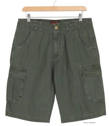 Bermuda homme WINCHESTER IDAHO1 vert olive : le short cargo multi-poches ultra-résistant